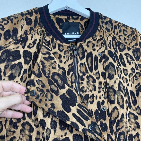 Trouve Leopard Peplum Jacket Sz S - Picture 5 of 14